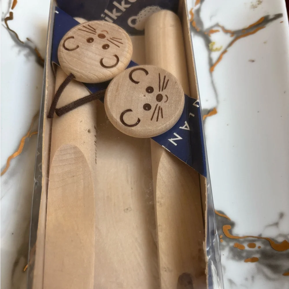 Vintage Aarikka Finland wooden mouse cheese serving set